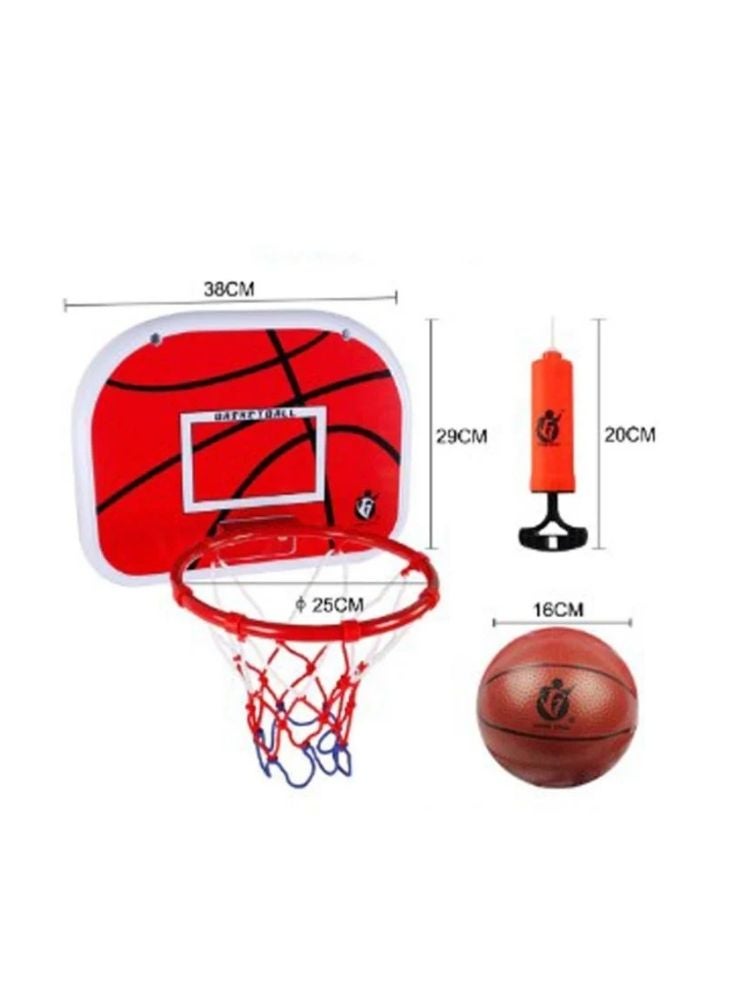 بريميم مجموعة حامل كرة سلة قابلة للتعديل للأطفال - طوق قابل لتعديل الارتفاع مع قاعدة وكرة ومضخة للعب في الأماكن المغلقة والمفتوحة - Image 4